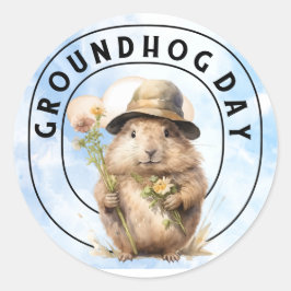 Grondhog Ronde Sticker