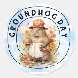 Grondhog Ronde Sticker