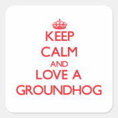 Grondhog Vierkante Sticker (Voorkant)