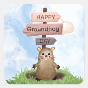 Grondhog Vierkante Sticker