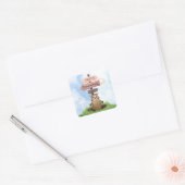 Grondhog Vierkante Sticker (Envelop)