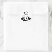 grondhok ronde sticker (Tas)