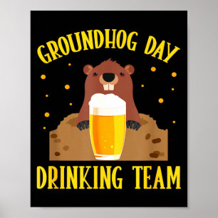 Grondhond Dag Drink Team Grappige Grondhond Liefhe Poster