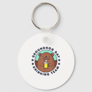 Grondhond Dag Drinkteam Funny Mannen Vrouwen Bier Sleutelhanger
