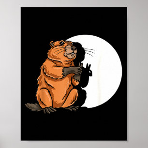 Grondhond Dag Schaduwpop Schattig Knaagdier Kostuu Poster