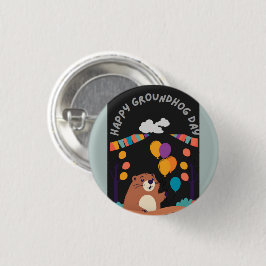 Grondhond Dag Viering: Schaduw of Zonneschijn? Ronde Button 3,2 Cm