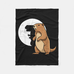 Grondhond Schaduw Dinosaur Puppet Gelukkige Grondh Fleece Deken