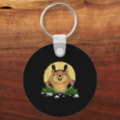 Grondhond Schaduw Knuffel Pop Grappige Dag Van De  Sleutelhanger (Voorkant)