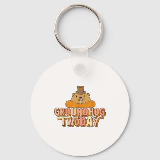 Grondhond Tweedaagse Retro Vintage Grappige Dier P Sleutelhanger (Voorkant)