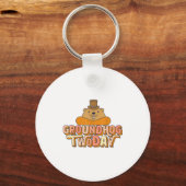 Grondhond Tweedaagse Retro Vintage Grappige Dier P Sleutelhanger (Voorkant)