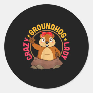 Grondhond-vrouw voorspelt schaduwstemmingen ronde sticker
