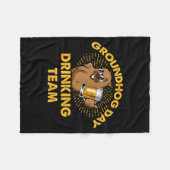 Grondhoorndag Drinkteam Grondhoorndag Bierliefhebb Fleece Deken (Voorkant (Horizontaal))