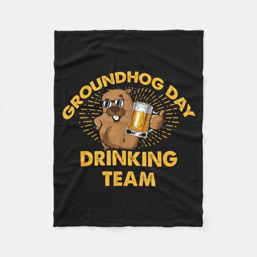 Grondhoorndag Drinkteam Grondhoorndag Bierliefhebb Fleece Deken (Voorkant)