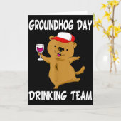 Grondhoorndag Drinkteam Schattig Grondhoorndier En Kaart (Gele Bloem)