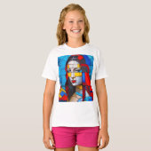 Grondig modern Mona kubistisch ontwerp T-shirt (Voorkant volledig)