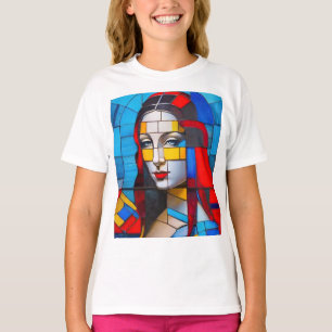 Grondig modern Mona kubistisch ontwerp T-shirt
