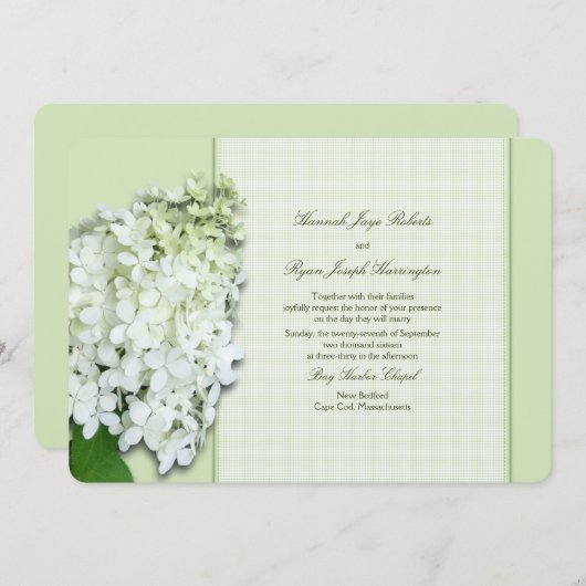 Grondige groene hydrangea - Aangepast bruiloft pap Kaart (Voorkant / Achterkant)