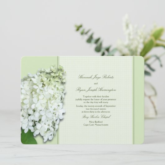 Grondige groene hydrangea - Aangepast bruiloft pap Kaart (Staand voorkant)