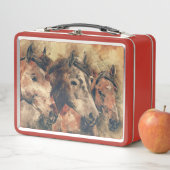 Grondige paarden die in een veld rijden (In situ)