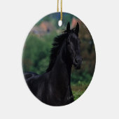 Grondige paarden op het veld Bloem Keramisch Ornament (Rechts)
