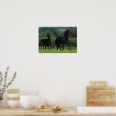 Grondige paarden op het veld Bloem Poster (Keuken)