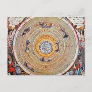 Grondkaart gebaseerd op de theorieën van Ptolemy   Briefkaart