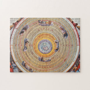 Grondkaart gebaseerd op de theorieën van Ptolemy  Legpuzzel