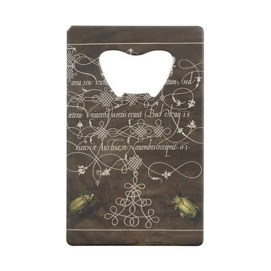 Grondkever en scarabee van Mira Calligraphiae Creditkaart Flessenopener (Voorkant)