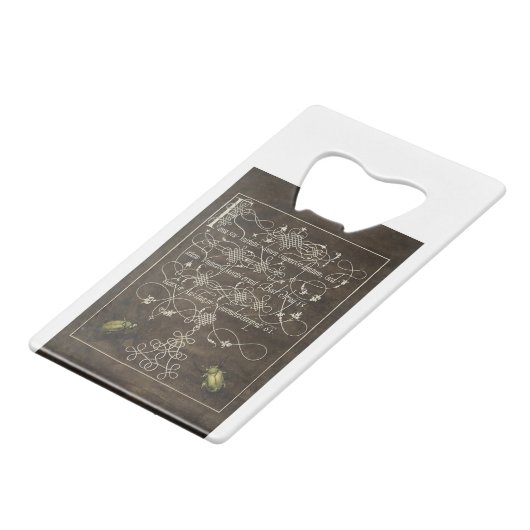 Grondkever en scarabee van Mira Calligraphiae Creditkaart Flessenopener (Achterkant Gekanteld)