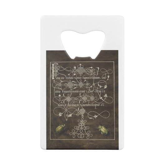 Grondkever en scarabee van Mira Calligraphiae Creditkaart Flessenopener (Achterkant)