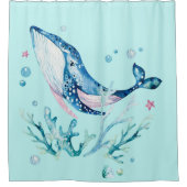 Grondkoralen en zeeen samenstellen douchegordijn (Voorkant)