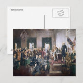 Grondleggende vaders Ondertekening van de Amerikaa Briefkaart (Voorkant / Achterkant)