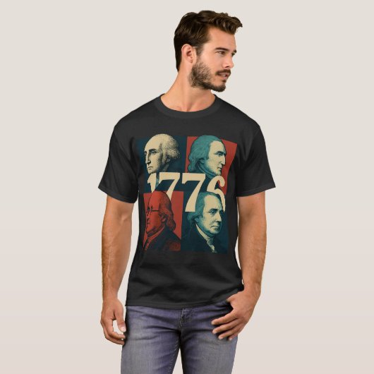 Grondleggers van 1776 t-shirt (Voorkant volledig)