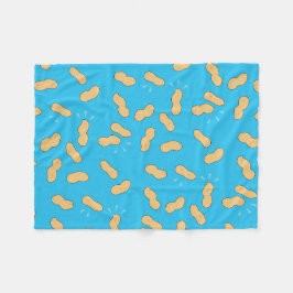 Grondnotenpinda Gezond Snackpatroon op Blauw Fleece Deken