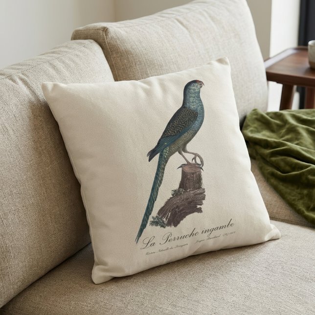 Grondpapegaai of Moerasparkiet, Pezoporus Wallicus Kussen (Ground Parrot or Swamp Parrot, Pezoporus Wallicus. Throw Pillow)