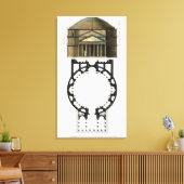 Grondplan en gevel van het Pantheon, Rome, van Canvas Afdruk (Insitu (Woonkamer))