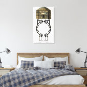 Grondplan en gevel van het Pantheon, Rome, van Canvas Afdruk (Insitu (Slaapkamer))