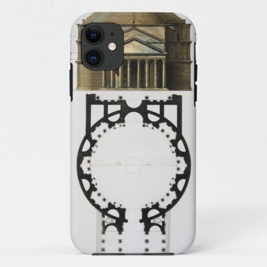 Grondplan en gevel van het Pantheon, Rome, van Case-Mate iPhone Case (Achterkant)