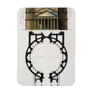 Grondplan en gevel van het Pantheon, Rome, van Magneet