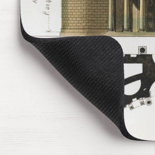 Grondplan en gevel van het Pantheon, Rome, van Muismat (Hoek)