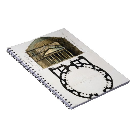 Grondplan en gevel van het Pantheon, Rome, van Notitieboek (Rechterzijde)