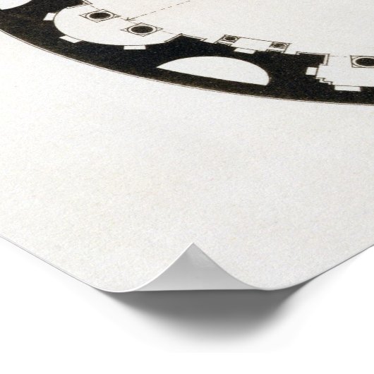 Grondplan en gevel van het Pantheon, Rome, van Poster (Hoek)