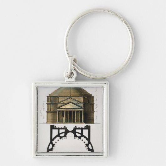 Grondplan en gevel van het Pantheon, Rome, van Sleutelhanger (Voorkant)