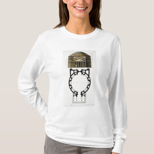 Grondplan en gevel van het Pantheon, Rome, van T-shirt (Voorkant)