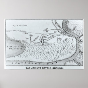 Grondplan van de slag in San Jacinto Poster