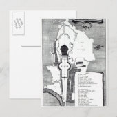 Grondplan van het Vaticaan in Rome Briefkaart (Voorkant / Achterkant)