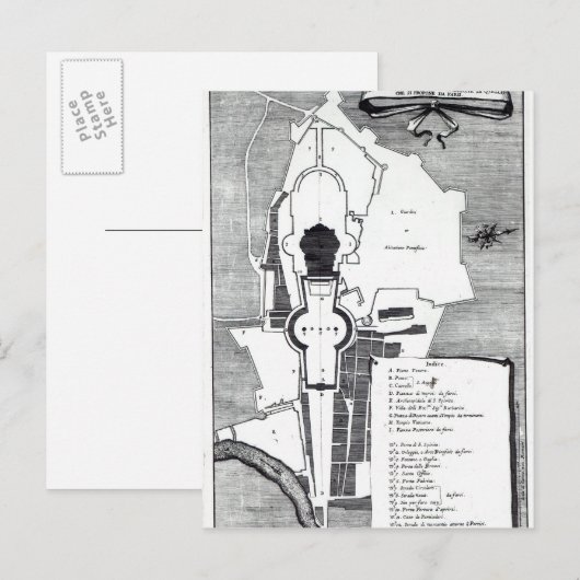 Grondplan van het Vaticaan in Rome Briefkaart (Voorkant / Achterkant)