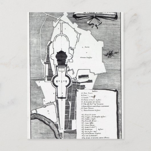 Grondplan van het Vaticaan in Rome Briefkaart (Voorkant)