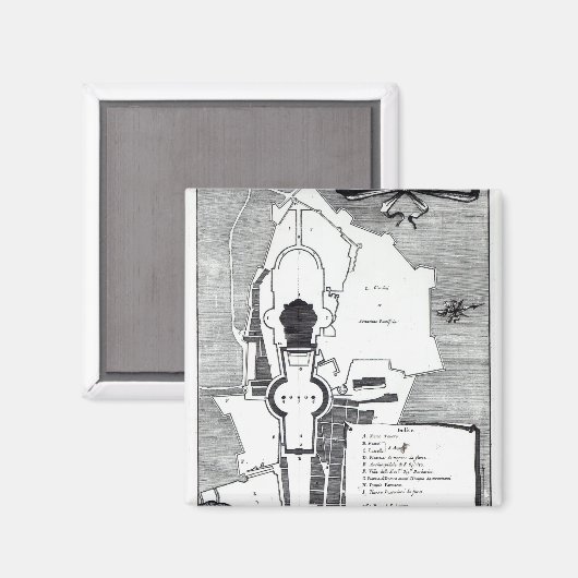 Grondplan van het Vaticaan in Rome Magneet (Voorkant / Achterkant)