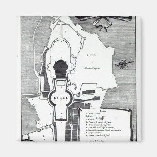 Grondplan van het Vaticaan in Rome Magneet